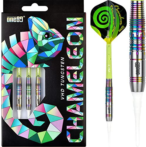 ONE80 Chamäleon Peridot Dartpfeile-Set mit weicher Spitze, 18 g (D7840)