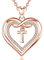 AEONSLOVE Letter Necklace for Women Rose Gold Heart T Initial Pendant Name Necklace Personalised Jewelry Gift for Girls Friends Ladies Daughter Valentine's Day Gift