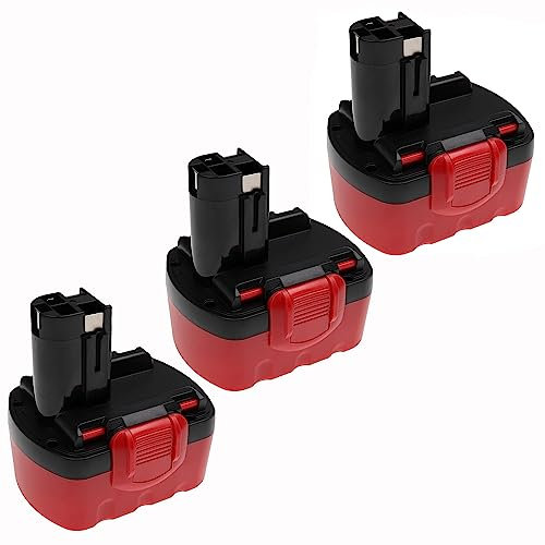 EXTENSILO 3x Battery compatible with Bosch PST 14.4V, PSR1440, PSR 140, PSR1440/B, PSR 14.4VE-2(/B), VE-2 Power Tools (3300 mAh, NiMH, 14.4 V)