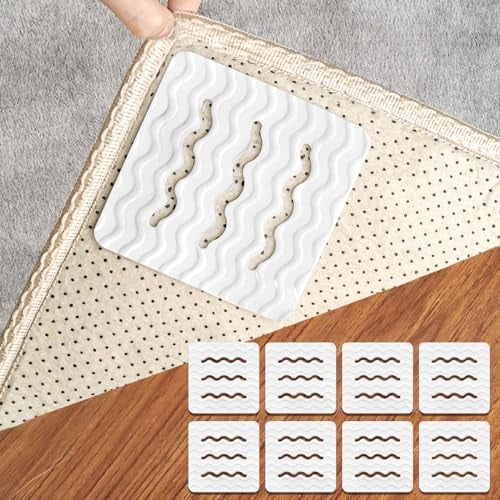 Daily Treasures Teppichgreifer, 8 Stück Teppichgriffe mit gewellten, Teppichpolster, um Teppiche an Ort und Stelle zu halten und Ecken flach zu machen