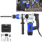 Rotary Hammer Drill, SDS-Plus Heavy Duty Hammer Drills Corded for Concrete Stone, Safety Clutch 3 Functions with Vibration Control, Grease, Chisels, Drill Bits, Case