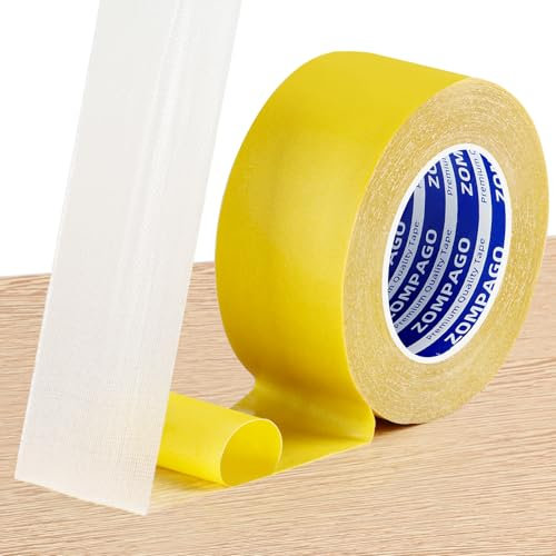 ZOMPAGO Double Sided Tape Heavy Duty,Super Strong Clear Mesh Carpet Tape.20m Long x 60mm Wide,Waterproof,Removable Double Sided Adhesive Tape for Mounting,Indoor & Outdoor Use