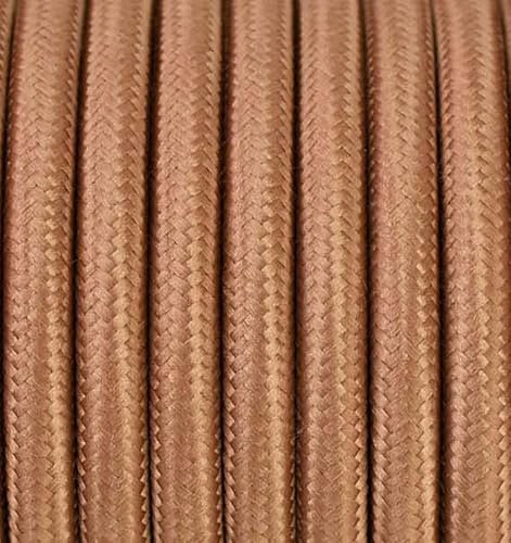 Beschle 10 metros 3 - hilos Cable textil hilo eléctrico tejido redondo 3x1,5 3G1,5 bronce