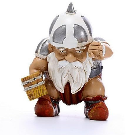 Statue de nain de jardin en résine - Motif pirate viking (B)