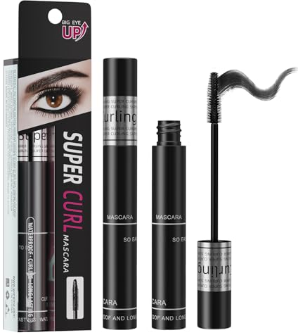 4D Silk Fiber Mascara,Wimperntusche Wasserfest, Mascara Schwarz Einfache Entfernung,Langanhaltend und wischfest Ideal für tägliches Make-up