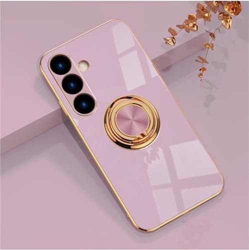 XINYEXIN Funda para Samsung Galaxy A55 5G con Anillo Soporte Girar 360 Grados, Moda Suave TPU Silicona Case Cover, Antigolpes Carcasa para Samsung A55 5G - Violeta
