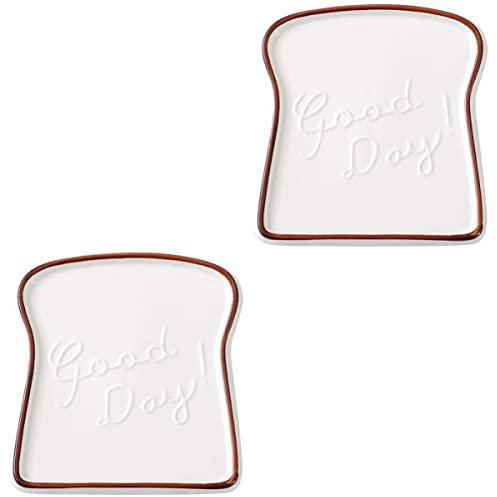 ViLLeX 3 piezas Kawaii pan hogar creativo mañana vajilla cena en forma Cuake alimentos platos mantequilla cerámica cocina plato caramelo restaurante pastel postre café seguro decorativo lavavajillas (
