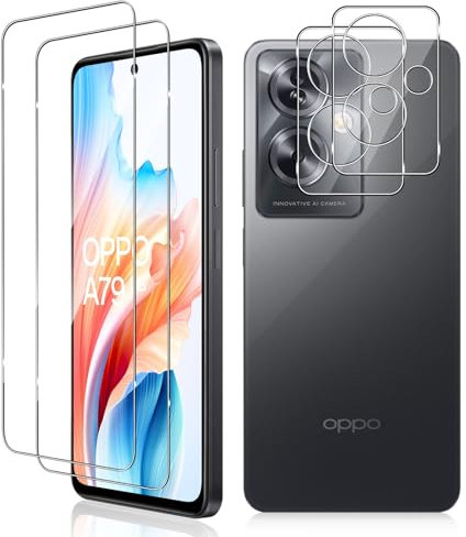 Vanrain Pellicola per Oppo A79 5G, 2+2 Pezzi Vetro Temperato e Pellicola Fotocamera, Protezione Schermo Durezza 9H Definizione HD Anti Graffio
