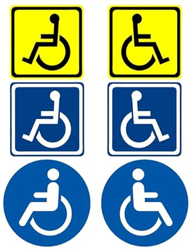Generisch Behinderten Aufkleber, 6 Stück Rollstuhl Aufkleber Gehbehinderung, Beförderung von Menschen mit Behinderungen Autoaufkleber, Aufkleber Behindertenschild Magnetfolie Auto Rollstuhl