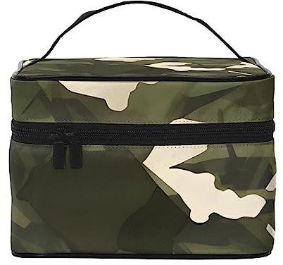 LaMaMe Trousse de toilette de voyage camouflage militaire pour homme et femme, convient pour les produits de toilette cosmétiques, Noir , Taille unique