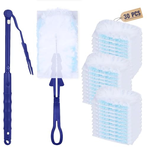 Atuoxing 30 Piezas Plumero Limpieza con Asas Plumero Telescopico Extensible, Recambios de Plumeros Desechables