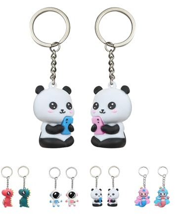 Porte Clef Enfant, Petits Cadeaux De Couple, Kawaii Cadeaux D'anniversaire Pour Garçons, Filles, Femme, Homme, 2PCS (Panda)