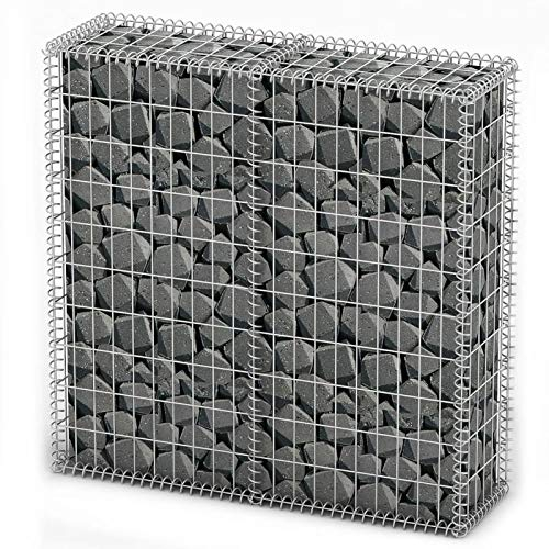 Kavolet Steinkorb Gabione mit Deckeln, 100×100×30 cm Pflanzkübel Garten Bausatz mit Gabionen Steingabione Drahtkorb Gabionenkörbe Metallkorb Gabion Stone Basket, Verzinkter Draht