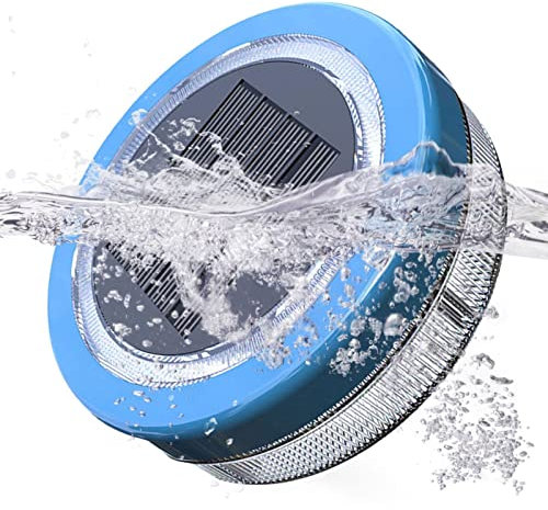 Hugsweet Luz LED sumergible - Luz solar flotante para piscina | Iluminación impermeable para piscinas IP68 | Luz de estanque para acuario, bañera, lavabo, jardín, piscina, decoración de estanque