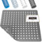 HITSLAM Non Slip Shower Mat Anti Mould, 53 x 53cm Square Shower Mat for Inside Shower，Machine Washable Non Slip Bath Mat With Suction Cups and Drain Holes, Soft on Feet, Grey