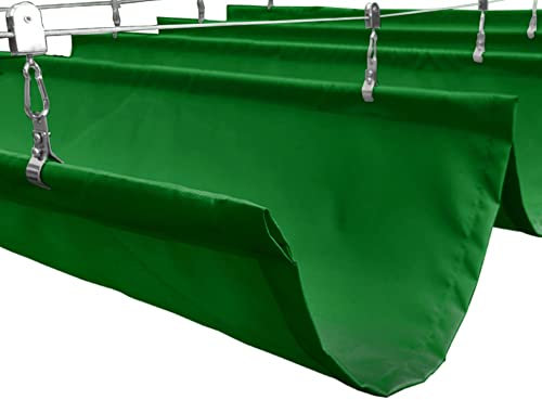 Kits D'auvents De Pergolas, Imperméable À L'eau Rétractable Vague Voile D'ombrage Couverture, Remplacement Câble Coulissant Store De Terrasse Pour L'extérieur Terrasse Porche(Vert foncé,1.2x5m)