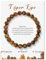 LOCCY Echtes Naturstein Armband für Damen, 4mm Perlenarmband Yoga Armband für Muttertag Geburtstag Valentinstag Geschenke für Mama Tochter Oma Enkelin Schwester (8mm-Tigerauge)