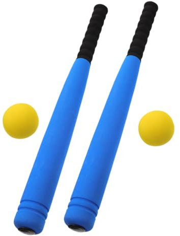Milisten Set De Garçon Fille Batte De Baseball Légère Mousse Eva Portable pour Entraînement Baseball avec Balles Bleues