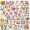 ITOMUFD Blumen Sticker Set Aufkleber Jugendliche Erwachsene 50 Stück Flower Wasserfeste Vinyl Decals Auto Motorräder Fahrrad Skateboard Snowboard Gepäck Laptop Koffer Helm Motorrad Computer