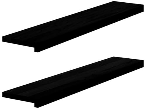 vidaXL Fensterbänke 2 Stk. Dunkelbraun 100x20x2 cm Massivholz Eiche, Fensterbrett, Holz Treppenstufe, Holz Fensterbrett, Fensterbank Eichenholz