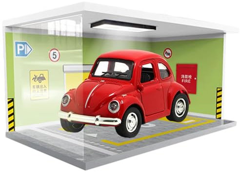 LearnLyrics Garagenvitrine, Modell-Garagenvitrine – Ausstellungsvitrine für Parkwagen | Anzeige der Parkgarage für Auto, realistisches Garagenmodell