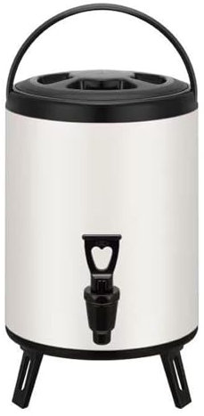 KELUNIS Distributeur d'eau Isolé avec Robinet, Distributeur d'eau Isolé en Acier Inoxydable 304 8-12l pour La Maison, Les Magasins Et Les FêTes,Beige,8L