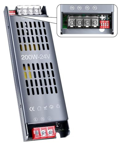 LED Transformer 24V DC 200W 8.33A 1PCS Alimentatore stabilizzato switching Trasformatore 220v AC Striscia slim faretti Driver alimentatori Dimmerabile trasformatori Strisce trafo Luci Power Supply