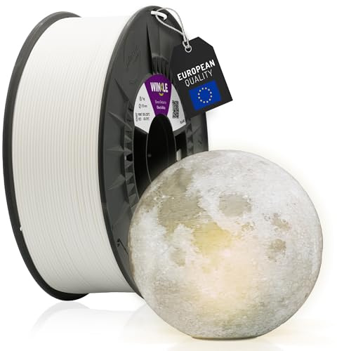 WINKLE PLA HD Filament 1.75mm Geist Weiß, 1kg, 3D Drucker Filament | Kompatibel mit FDM Druckern, 3D-Druckmaterialien, Maßgenauigkeit +/- 0.03mm, Bioabbaubar Leicht zu Bedrucken