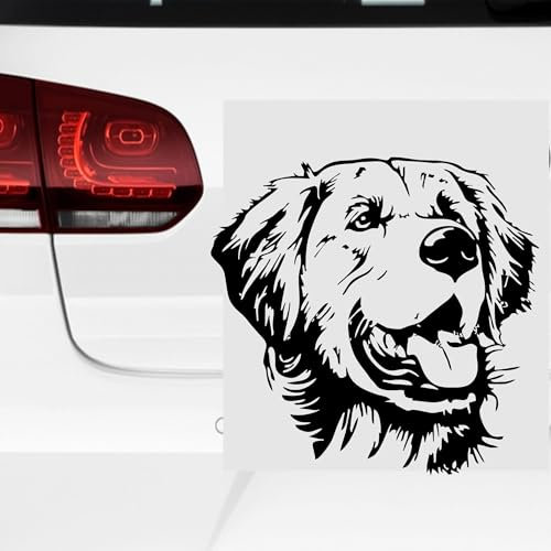 Rakelfix Golden Retriever Aufkleber Sticker Hunde Hunde Dog Personalisierbar Name,Text,Größe Wunschtext Auto Autoaufkleber Wandtattoo