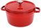 Pentola da forno olandese in ghisa smaltata con coperchio e due manici, pentola rotonda in ghisa olandese per stufare, stufare, cucinare, marinare, cucinare, cuocere, raffreddare, servire