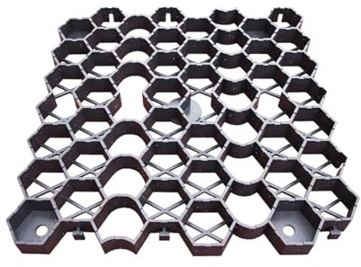 bepco Rasenwabe 4er Set (1m²) – Kiesgitter Rasengitter Rasengitterplatten – Alternative zu Beton & Pflaster, 100% recycelter Kunststoff, Ideal für Parkplätze/Zufahrten/Campingplätze