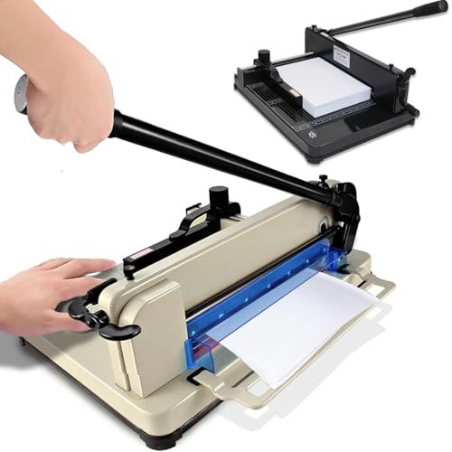 Robuster manueller Hebelschneider mit Klingenverriegelung und automatischer Klemme, industrielle Stärke zum Schneiden von Papier, Leder, PVC und Vliesstoffen