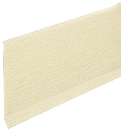 sourcing map 15ft x 4 Baseboard Trim Peel and Stick Flexible Molding Trims, Self Adhesive PVC Wall Base Cove Base Baseboards for Walls Corner, Khaki Wood Grain