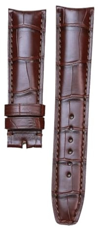 PNESHGTT Kompatibel mit Baume & Mercier CLIFTON Herren-Armband, Krokodilleder, Uhrenarmband mit Bambusmaserung, Schwarzbraun, 20 21 mm(Brown,20mm)