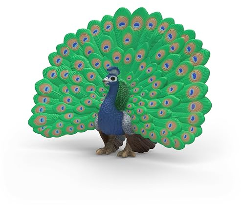 Schleich Farm World | Pfau 14926 | Spielfigur ab 3 Jahren | 11 x 8 x 4 cm | schleich Bauernhof Spielfigur | detailgetreue Tierfigur | Geschenk für Jungen und Mädchen | Bauernhof Spielzeug