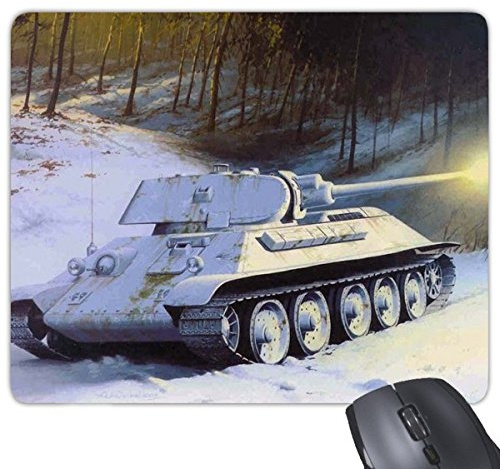 Die zweite Welt II Snow Tank Forest Military Thema Ölgemälde Rechteck rutschfeste Gummi Mauspad Spiel Maus Pad Geschenk