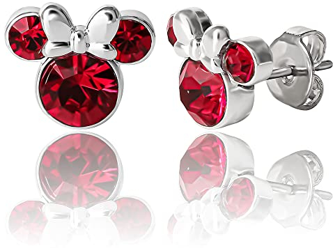 Disney Damen Minnie Mouse Geburtsstein-Ohrstecker - Minnie Mouse Ohrringe - Geburtsstein-Schmuck - Disney Schmuck