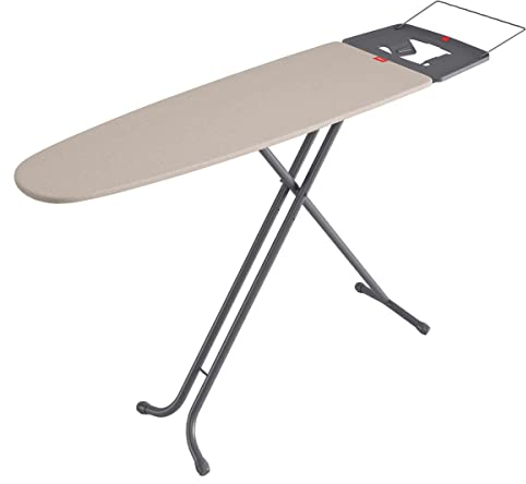 Rayen Gama Premium - Tabla con soporte para la planchar y porta - perchas, Gris Y Beige, 120 x 41 cm