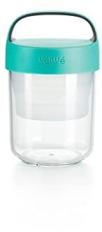 Lékué Recipiente Hermético doble Para Transportar Alimentos,Lunchbox to go Turquesa, 400 ml