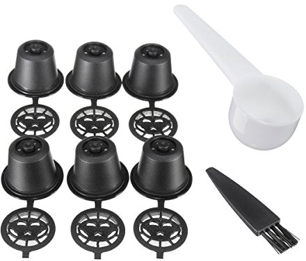 SONSAN - 8 filtros de Repuesto para cafetera Nespresso con Cepillo, Color Negro