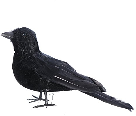 BESTOYARD Halloween Deko Rabe/Krähe Figur Künstliche Gefiederte Vogel Halloween Party Ornamente (Schwarz)