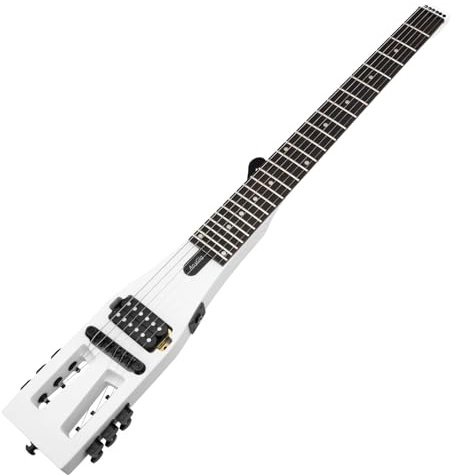 Anygig E-Gitarre Practikal Tragbare Reise 82CM 1.6KG Weiß 25.5 Vollausschlag mit Gigbag Rechtshänder
