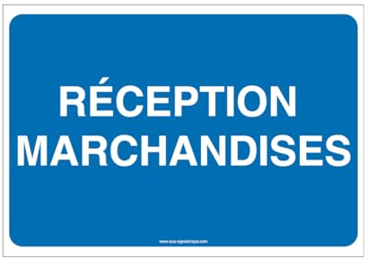 AUA SIGNALETIQUE - Panneau Parking réception marchandises - 420x300 mm, Aluminium 3 mm