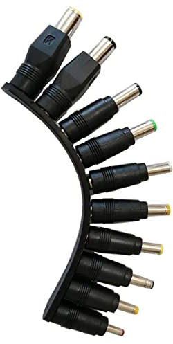 Liwinting Adattatore di Alimentazione Universale da 10 Pezzi 5,5x2,1 mm connessione CC a 10 adattatori a Spina Adattatore a Spina Cava CC per Laptop e Notebook