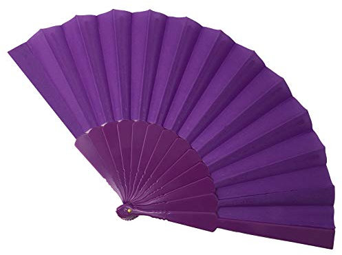 WS UK Fabric Handheld Folding Fan [Purple]
