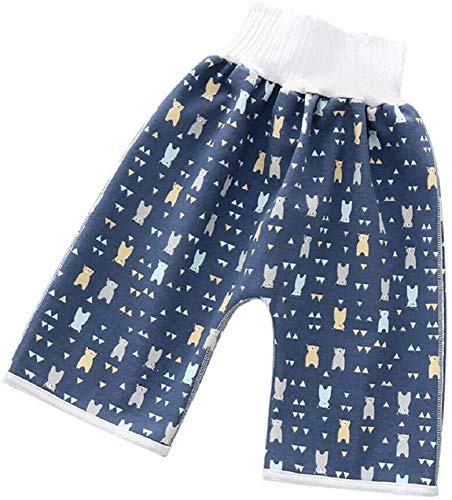 Sinye Short à Couches pour Enfants 2 en 1, Pantalon de Dessin animé Confortable, imperméable et Absorbant, Taille Haute, Protection du Ventre, pour bébé en Bas âge