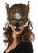 KarnevalsTeufel Eulen Domino Tier Maske mit Federn und Schnabel tierisch Halbmaske Accessoire