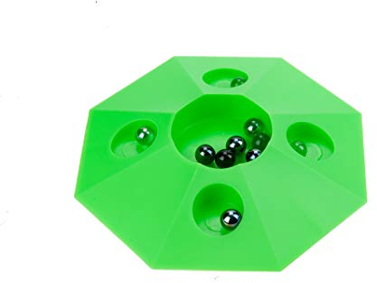Engelhart – 502002 – Knikkerpot Murmelteller Spiel - 6 Murmeln -22 cm (Grün)