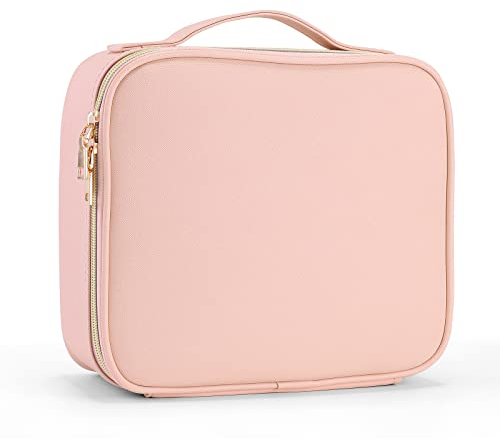 Kosmetiktasche Reise Make up Tasche Portable Schminktasche Make up Organizer Kosmetika Aufbewahrung mit Make-up-Pinsel Halter,Rosa