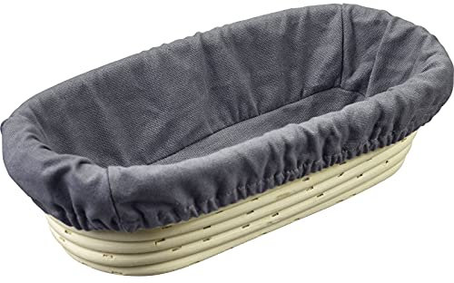 Westmark Bezug für Gärkörbchen, Für ovale Körbchen, 27,5 x 14 cm, Baumwolle, Anthrazit, 3203226A